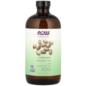 Now Castor Oil Organic 473ml Glass Bottle