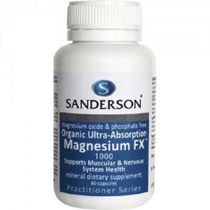 Sanderson Organic Magnesium Supplements Ultra FX 60 Tablets