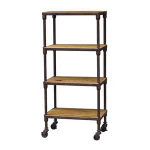 Industrial 4 Tier Shelving Unit Old Pine