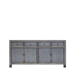 Oriental Painted 4 Door Sideboard – Grey