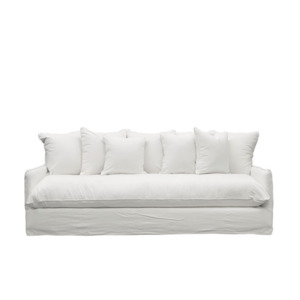 Lotus Slipcover Sofa 3 Seater – White