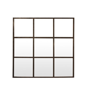 Square Iron Grid Mirror – Large