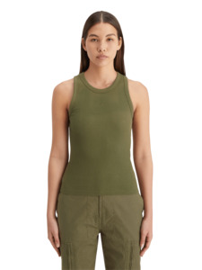 Racer Rib Tank | Washed Military