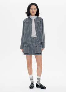 Baum Und Pferdgarten: Bo Jacket | Grey Pinstripe Denim
