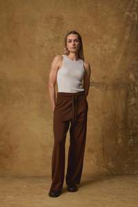 Merino Rib Crew Tank | Alabaster
