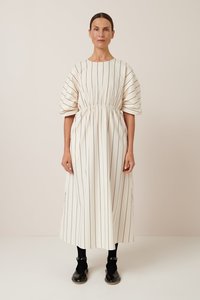 Sale Kowtow: Ellora Dress | Greige Pinstripe