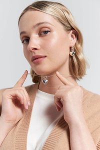 Runaway Heart Fob Necklace - 45cm | Silver