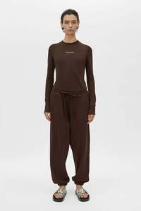 Park Long Sleeve Logo Top | Bitter Chocolate