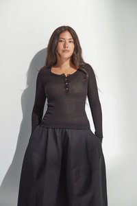 Cotton Henley | Black