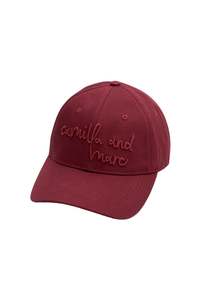 Maren Embroidered Cap | Burgundy