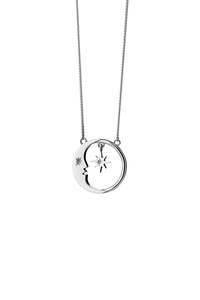 Eclipse Moon & Star Necklace | Stirling Silver