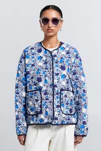 Sale Karen Walker: Quilted Drift Jacket | Blue Multi