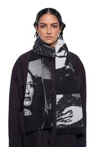 Slow Form Scarf | Black/Off White