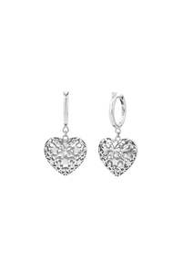 Heart Thrills Hoop Earrings | Silver