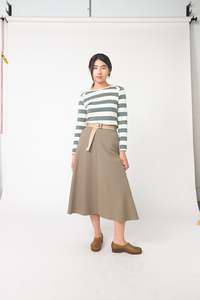 Twin Striped Skirt | Stone
