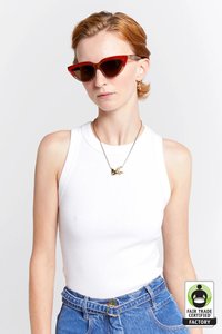 Sale Karen Walker: Cotton Ribbed Singlet | White
