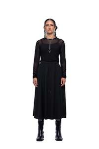 Service Skirt Long | Black Suiting