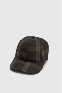 Camilla Marc: Winton Check Logo Cap | Espresso Check