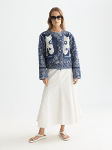 Reversible Printed Quilted Jacket | Horse Bandana
