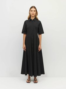 Delphi Dress (Thread Line Cotton) Black Linear