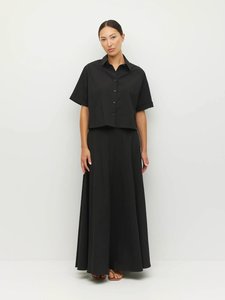 Everly Shirt (Thread Line Cotton) Black Linear