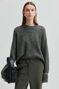 Brook Knit Drop Shoulder O-Neck | Beluga