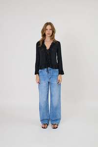 Elora Tie Top | Black
