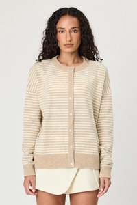 Remain: Tali Cardigan | Latte Stripe