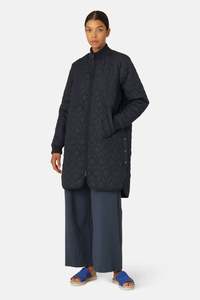 Ilse Jacobsen: ART 06 Long Quilted Coat | Dark Indigo