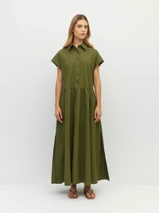 Lenni Dress (Crushed Cotton) Moss