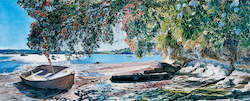 Jane Galloway Reproductions: Dinghy Under the Pohutukawa II