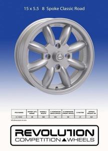 Revolution 15X5.5 8 Spoke 4x114.3 et20 Silver