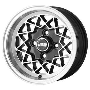 JBW 12x6 Rallye Special 4x101.6 - ET-7 Black Hi-light Mini Wheel