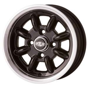 JBW 12x5 Superlight 4x101.6 - ET14 Mini Wheel black with polished lip