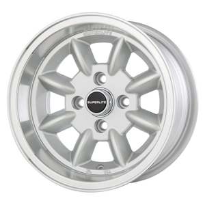 JBW 13 x 7 Superlite  4X108 ET0 Silver with hi-light