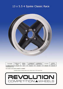 Rev 4 Spoke Race Wheels 13x5.5 Formula Ford 4x95.25 ET08