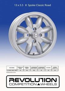 13 Inch Wheels: 13 x 5.5 8 spoke 4x95.25 ET25 (price for set 4)