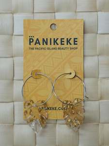 Panikeke Earrings: LAU-ULU CLEAR FOIL EARRINGS