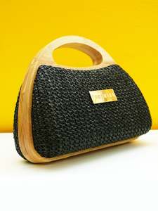 PANIKEKE KAFA WOOD CLUTCH BAG