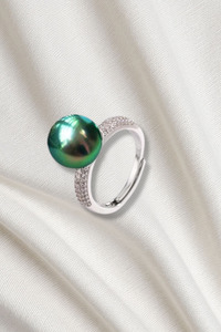SALOA PEARL SILVER PLATED RING