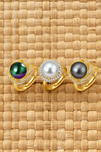 HALOA PEARL GOLD PLATED RING