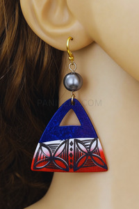 Panikeke Jewellery: SINA TAPA PEARL HOOPS