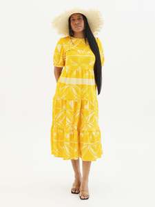 Panikeke Kloset: TE APA YELLOW BABYDOLL MIDI DRESS