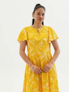 Panikeke Kloset: TE APA YELLOW ILA KEYHOLE MIDI DRESS