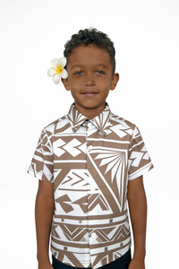 Panikeke Kids: TIMENA BROWN BOYS SHIRT