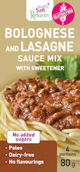 Frontpage: Bolognese and Lasagne sauce mix with sweetener