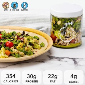 Keto Menu: KETO ROASTED CAULI & CHICKEN JAR