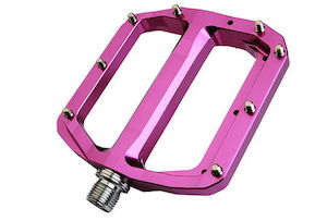 Pedals: Burgtec Penthouse Flat Pedals MK4 Titanium Axle Purple Rain