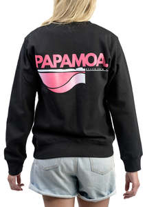Frontpage: PAP | Black Crewneck | Pink Logo | Adults