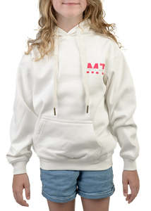 Frontpage: MT | Warm White Hoodie | Pink Logo | Kids